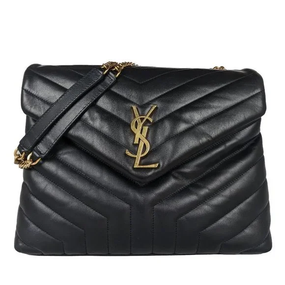 Saint Laurent Medium Loulou Shoulder Bag Black GHW - Picture 1 of 9